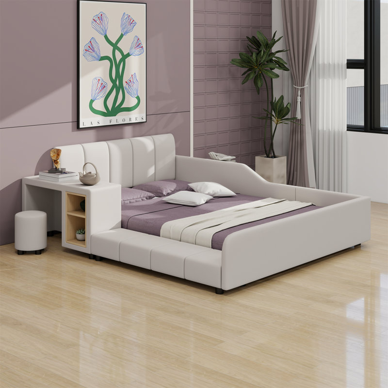 Latitude Run® Upholstered Grounded Bed, Mother & Child Bed With